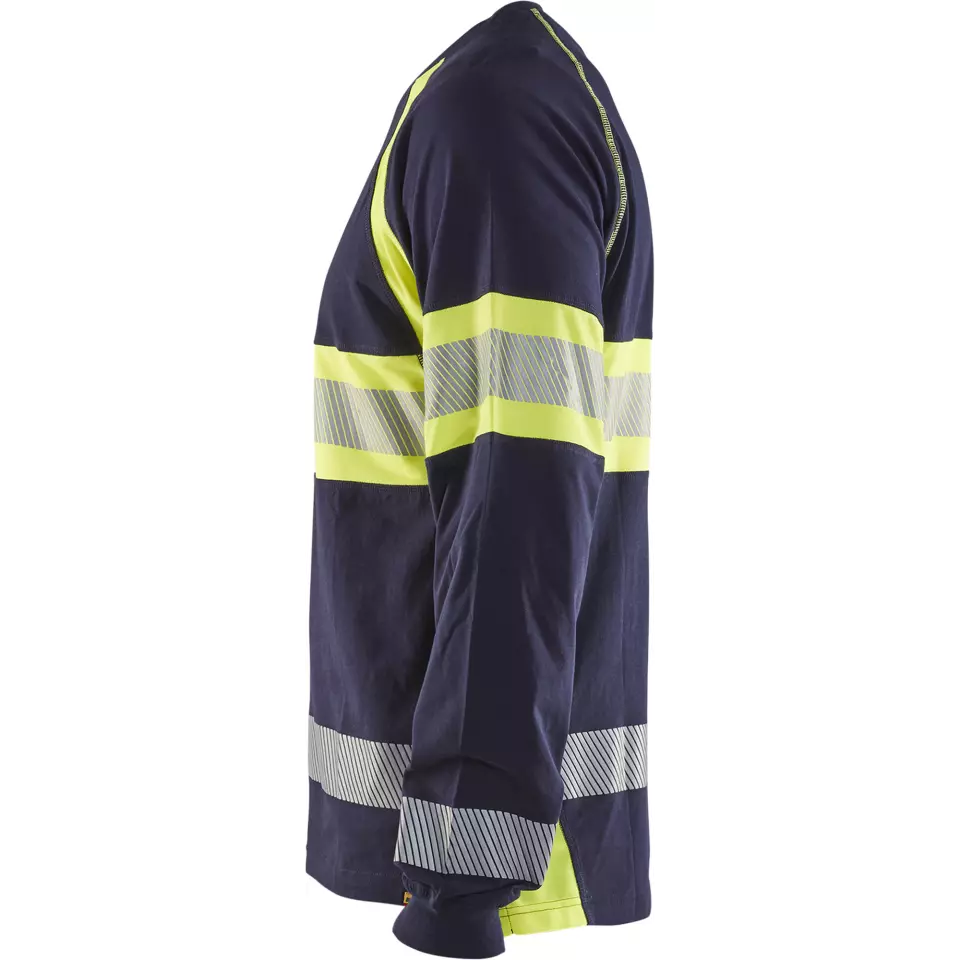 Blaklader 351010308833, High Vis Long Sleeve Shirt, Navy Blue/Yellow, image 3, gallery thumbnail
