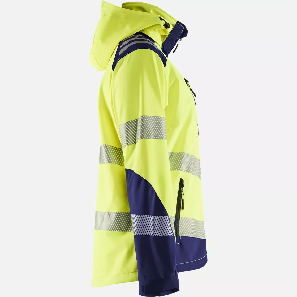 Blaklader 479125133389, High Vis Women's Softshell Jacket, Yellow/Navy Blue, image 2, gallery thumbnail
