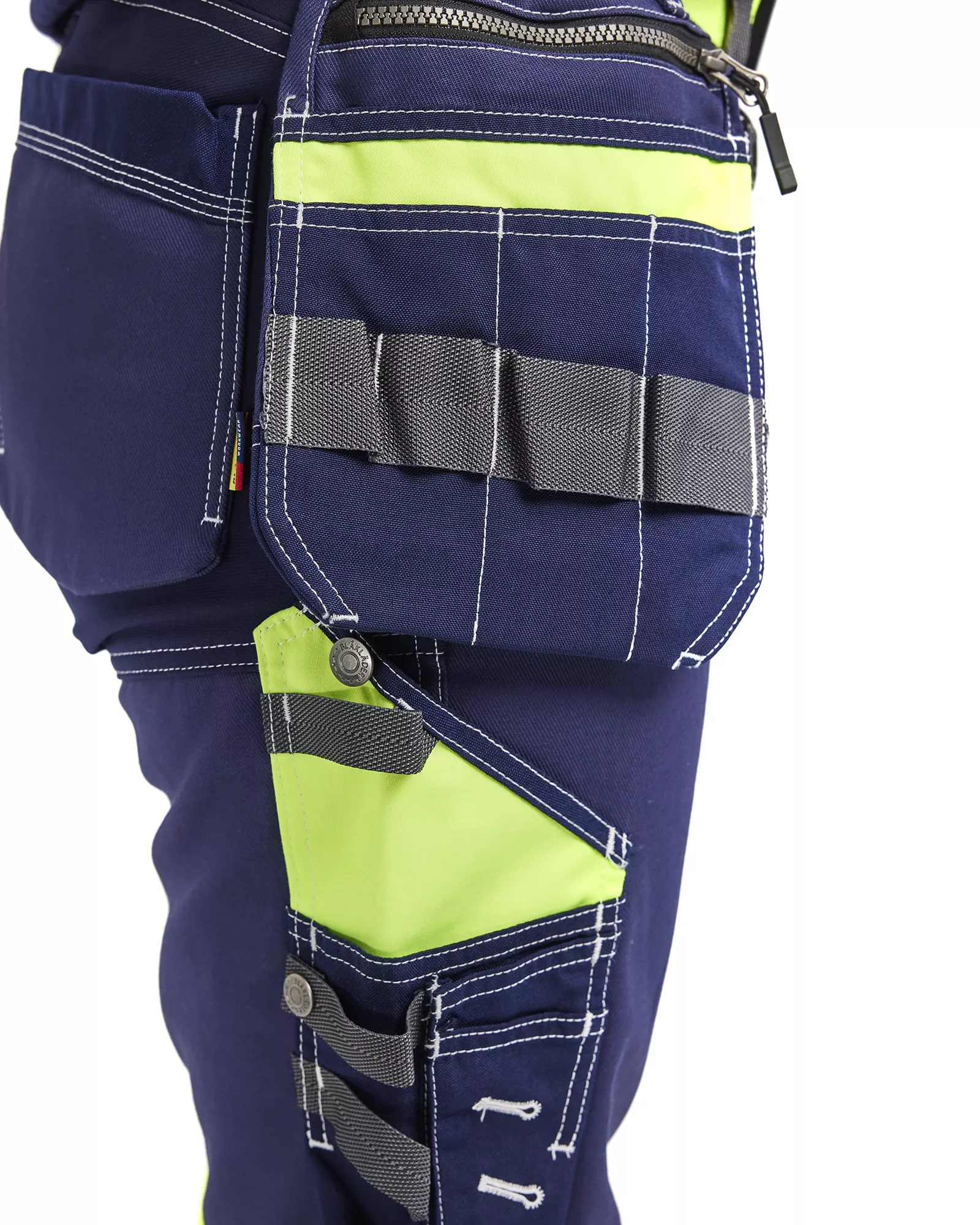 Blaklader 719613708833, High Vis Ladies Stretch Work Trousers, Navy Blue/Yellow, image 3