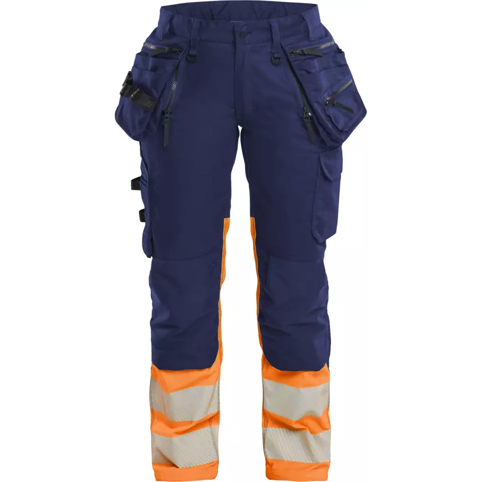 Blaklader 703011498953, High Vis Ladies Stretch Trousers, Navy/Orange, image 1, gallery thumbnail