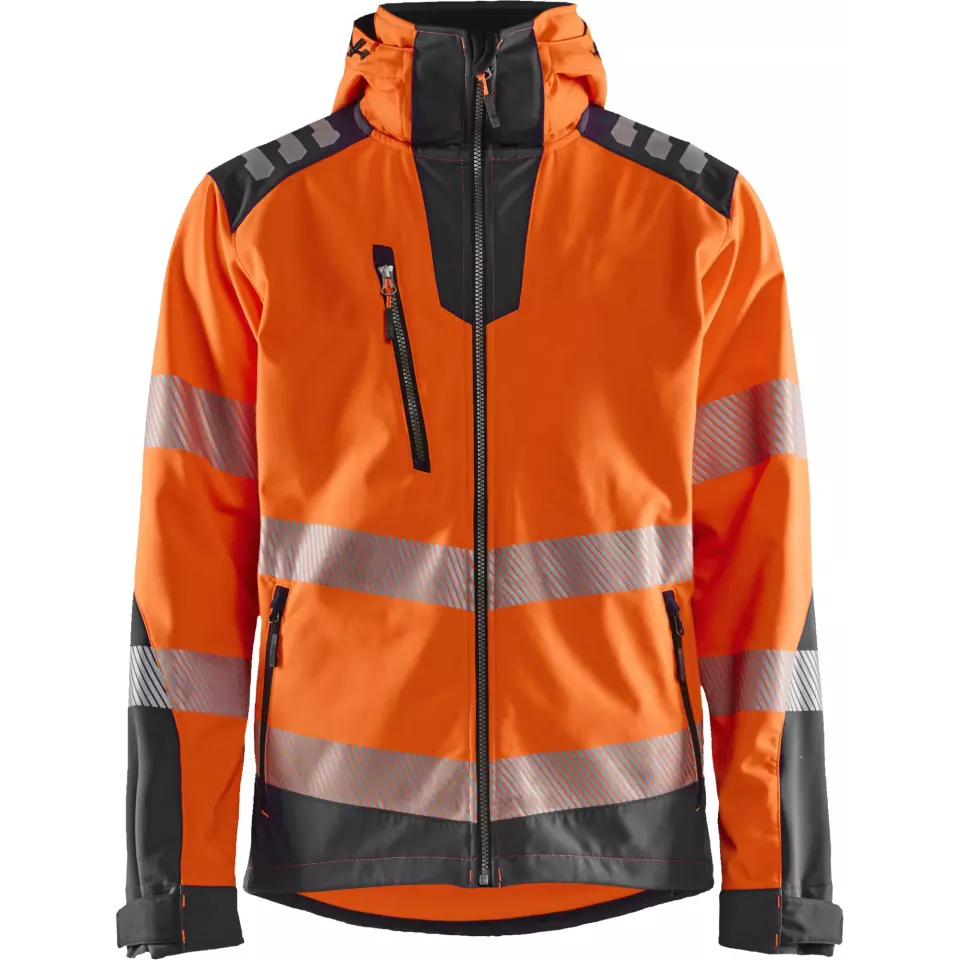 Blåkläder 449125135396, High Vis Softshell Jacket, Orange/Medium Grey, image 1, gallery thumbnail