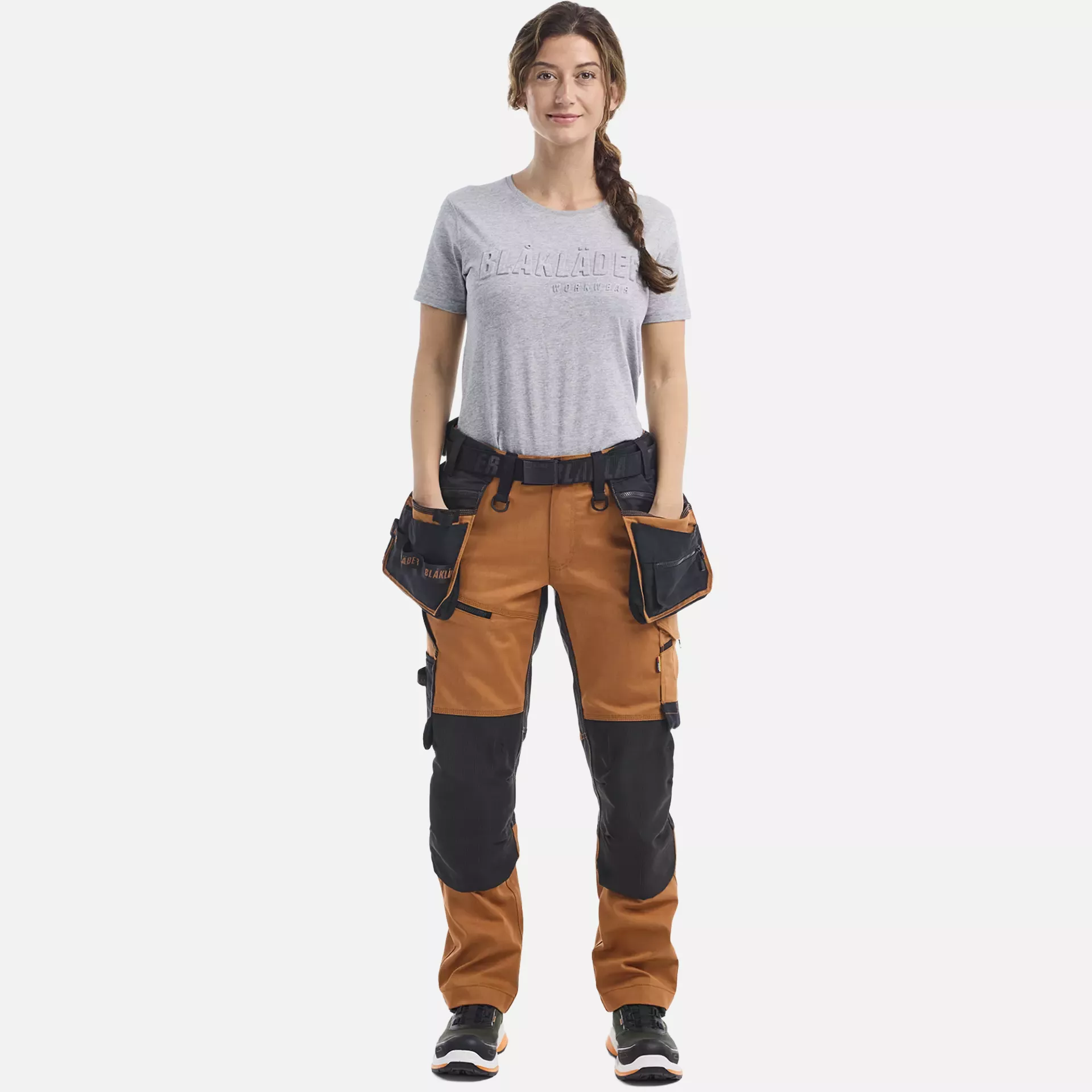 Blaklader 717011494099, STRIKER Women's Stretch Craftsman Work Trousers, Rust/Black, image 13