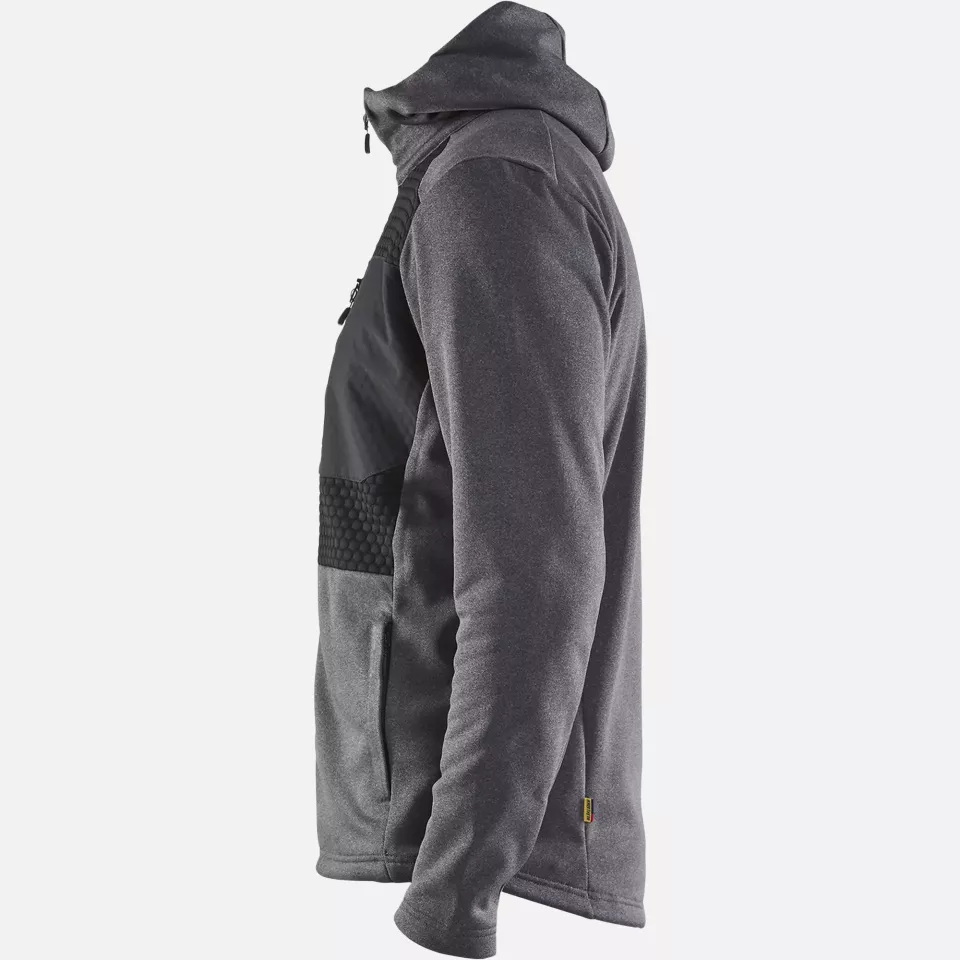Blaklader 354025339991, Hooded Sweatshirt with Zip, Black Melange, image 3, gallery thumbnail