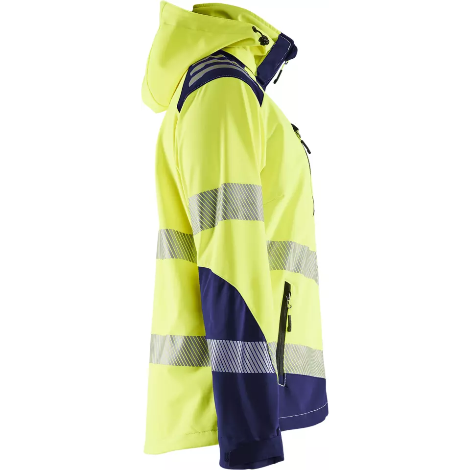 Blaklader 479125133389, High Vis Women's Softshell Jacket, Yellow/Navy Blue, image 2, gallery thumbnail