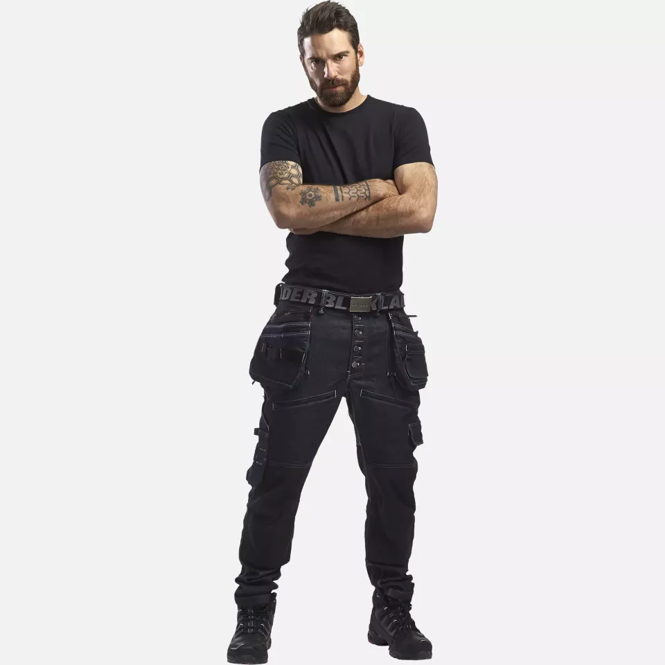 Blaklader 199911418999, X1900 Stretch Craftsman Work Trousers, Navy/Black, image 5, gallery thumbnail