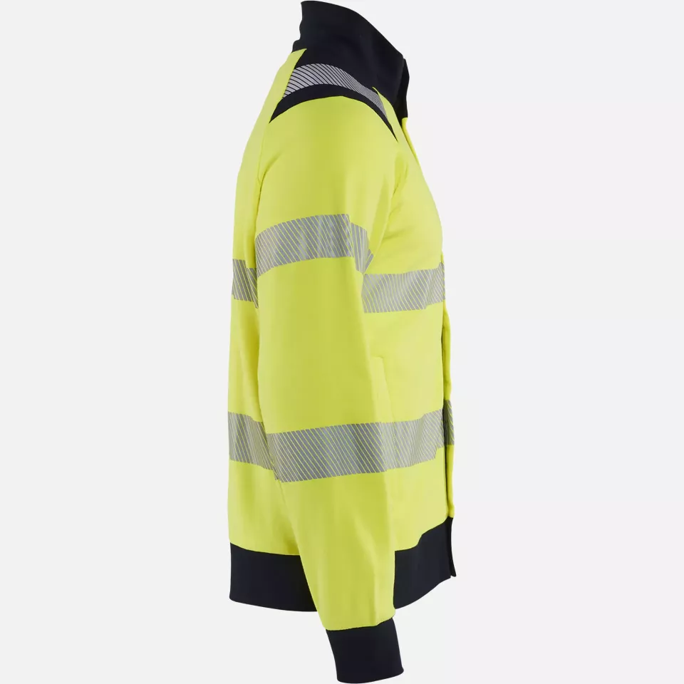 Blaklader 346117623389, Multinorm Sweatshirt with Zip, Yellow/Navy, image 2, gallery thumbnail