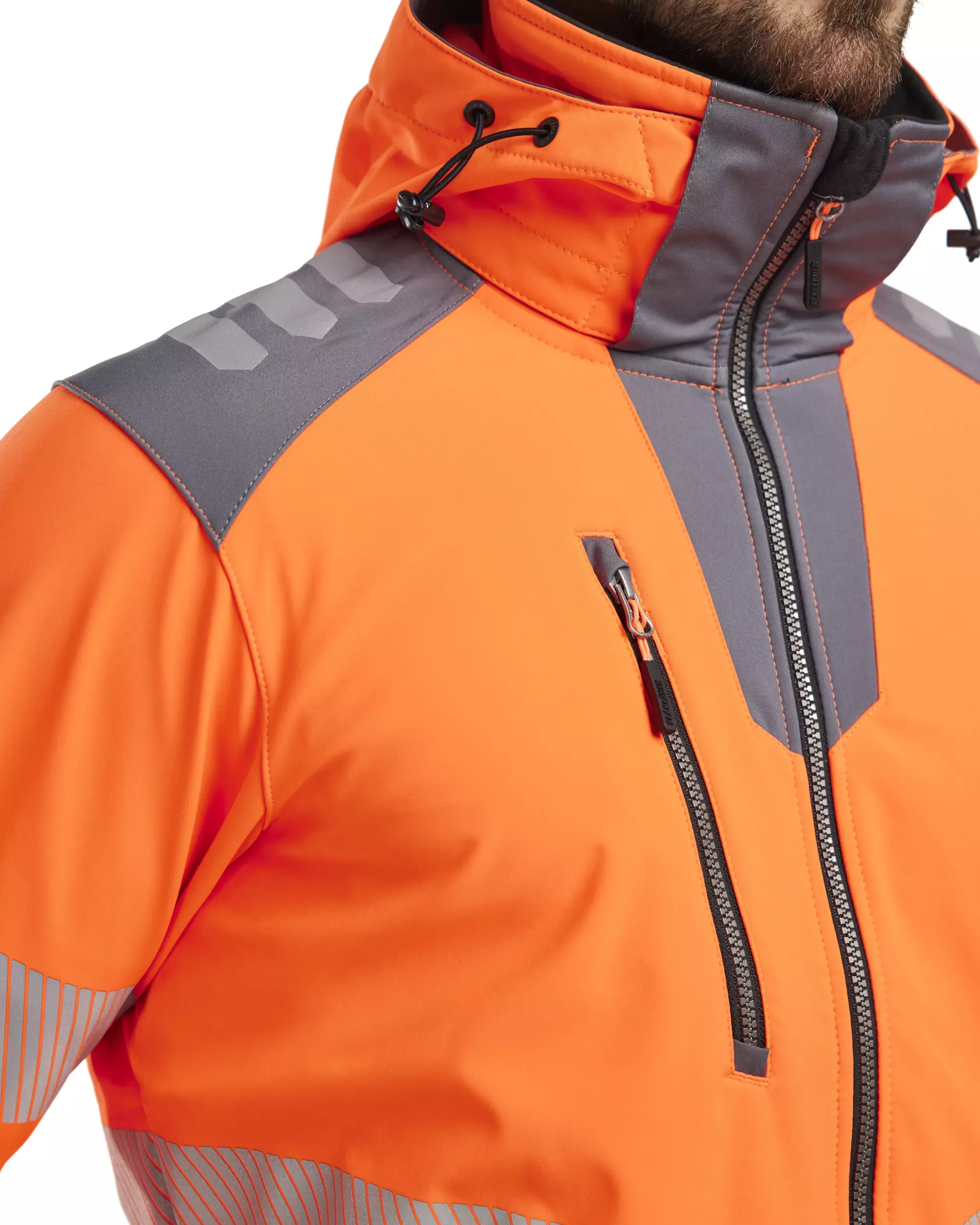 Blåkläder 449125135396, High Vis Softshell Jacket, Orange/Medium Grey, image 6