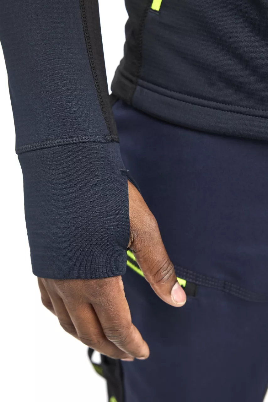 Blaklader 473525398633, STRIKER Fleece Jacket, Dark Navy/High Vis Yellow, image 7, gallery thumbnail