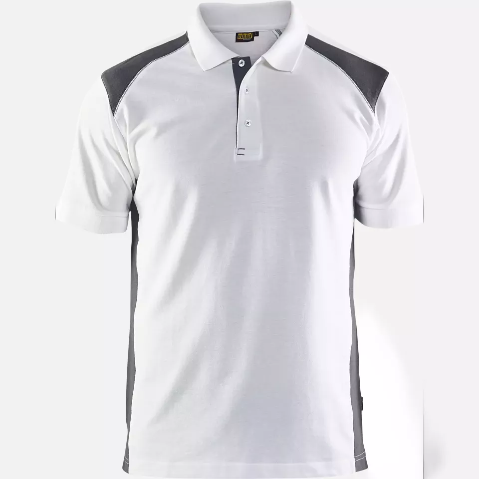 Blaklader 332410501098, Polo Shirt, White/Dark Grey, image 1, gallery thumbnail