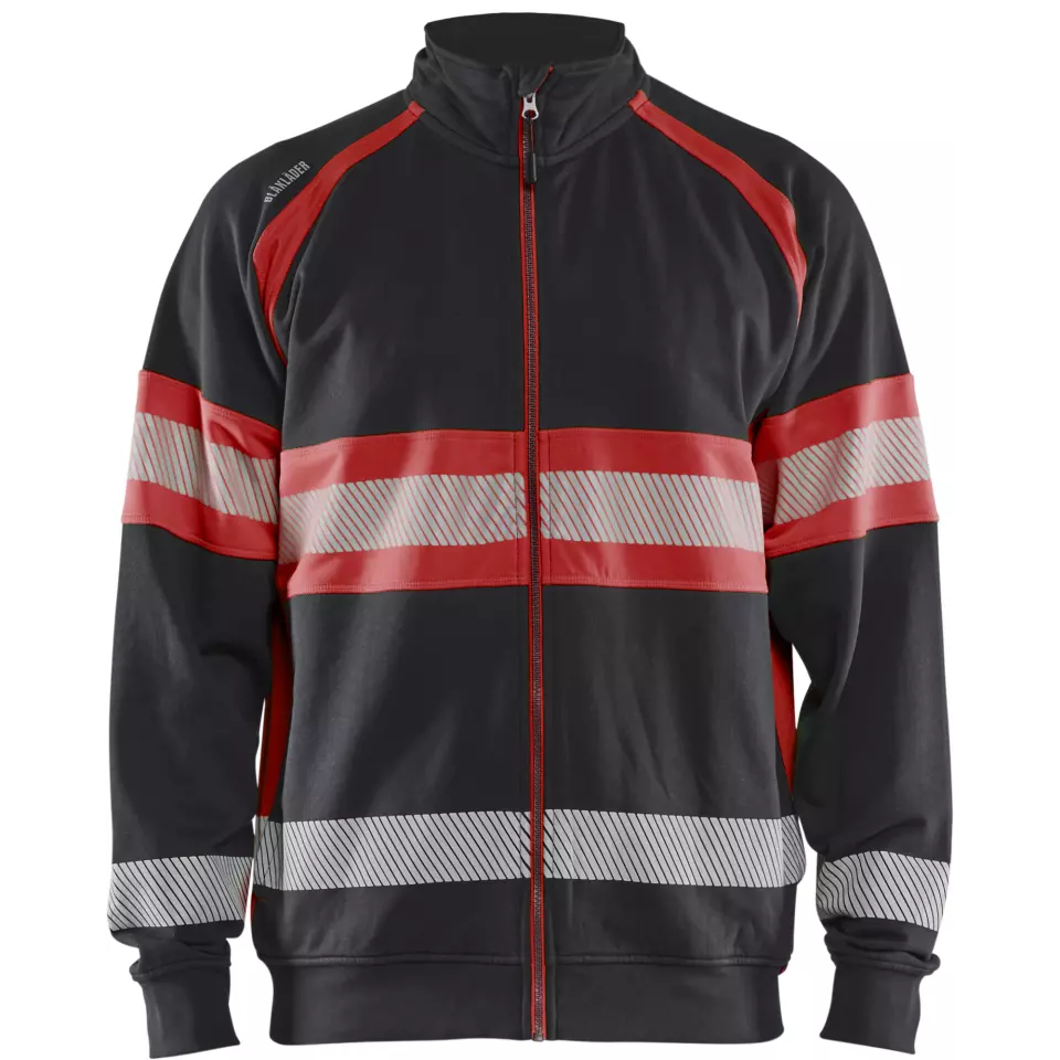 Blaklader 355111589955, High Vis Sweatjacke, Schwarz/High Vis Rot, image 1, gallery thumbnail