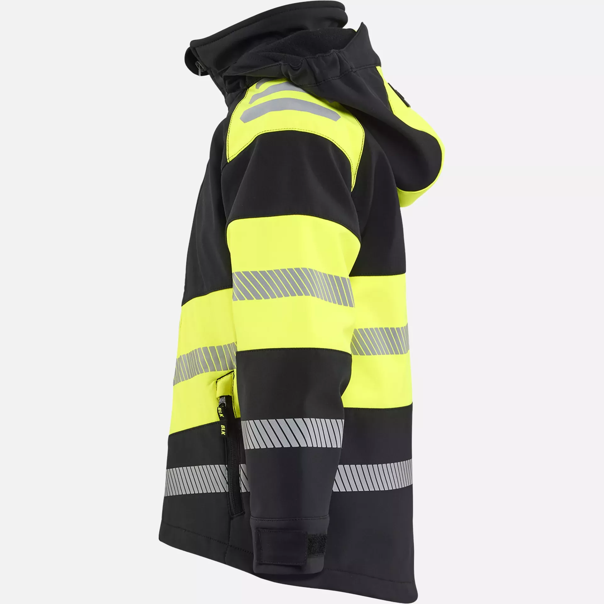 Blaklader 521125139933, Kids Softshell Jacket, Black/High Vis Yellow, image 3