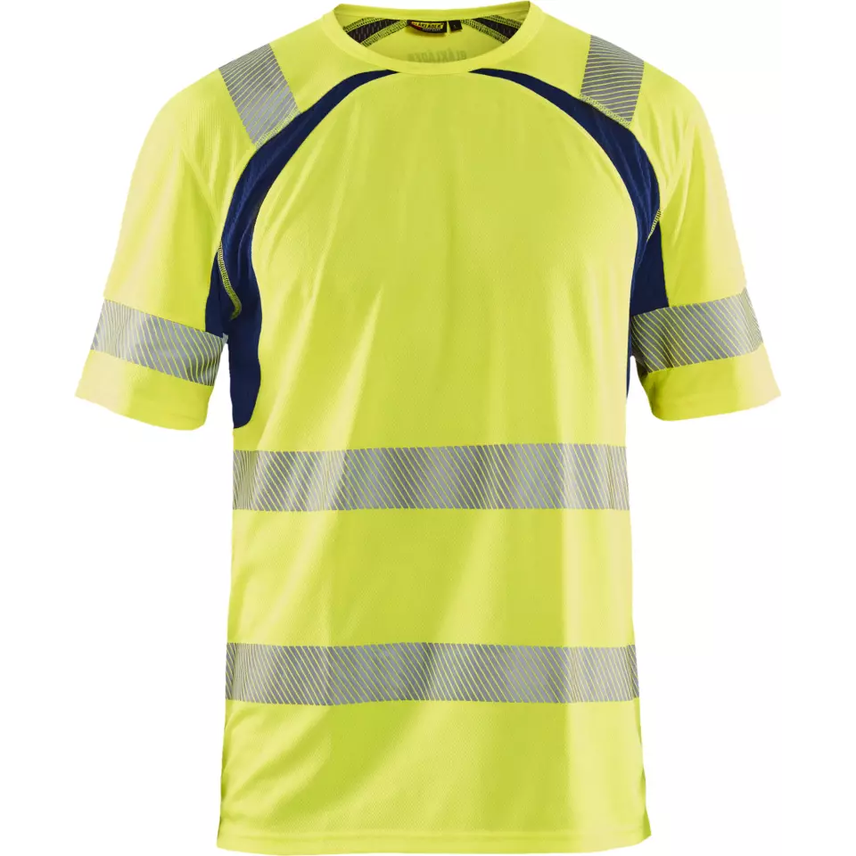 Blaklader 339710133389, High Vis UV Protection T-Shirt, Yellow/Navy Blue