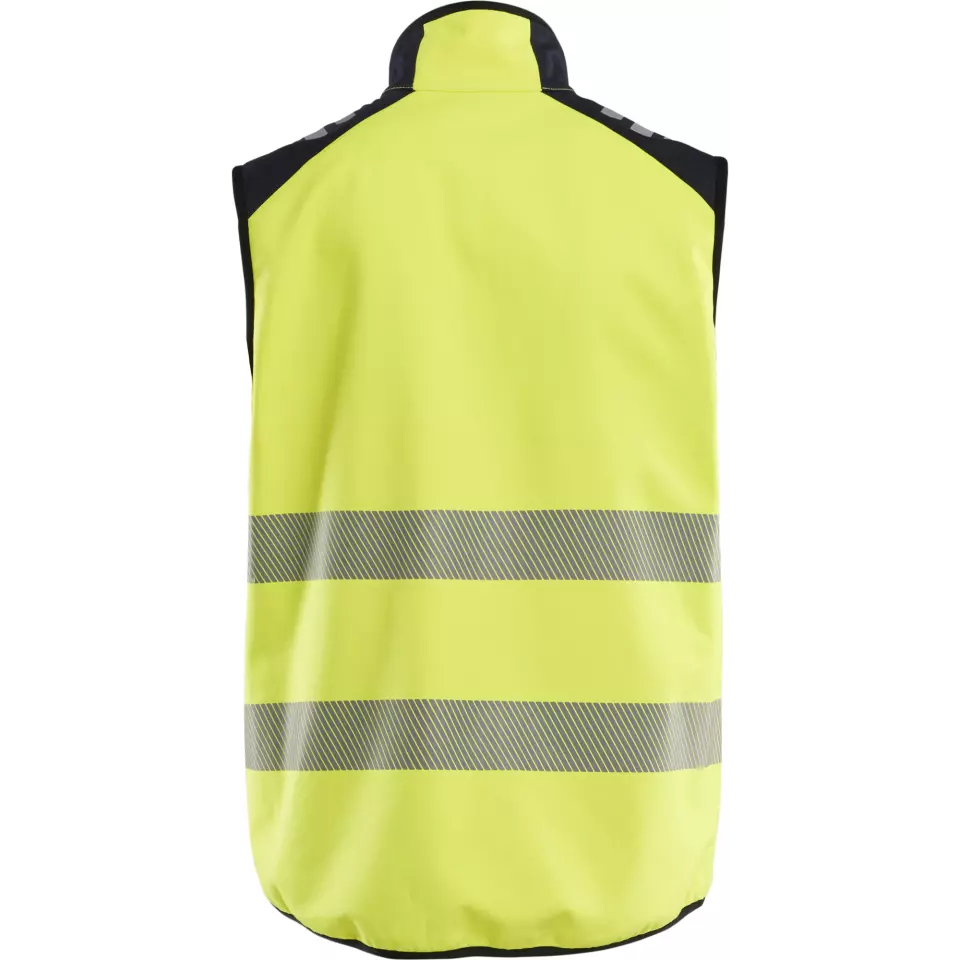 Blaklader 384915603389, Multinorm Softshell Vest, Yellow/Navy, image 4, gallery thumbnail