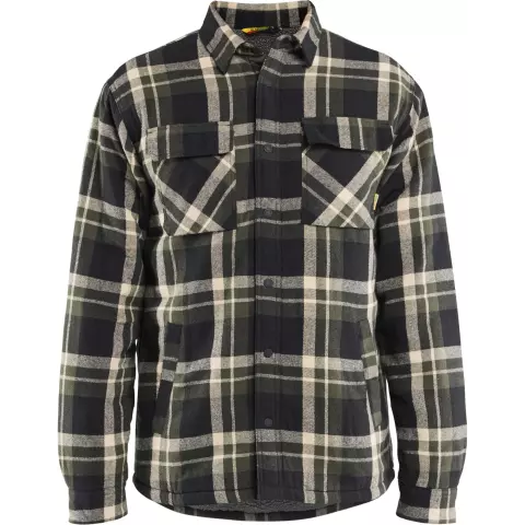 Blaklader Pile Lined Flannel Shirt, Forest Green/Black