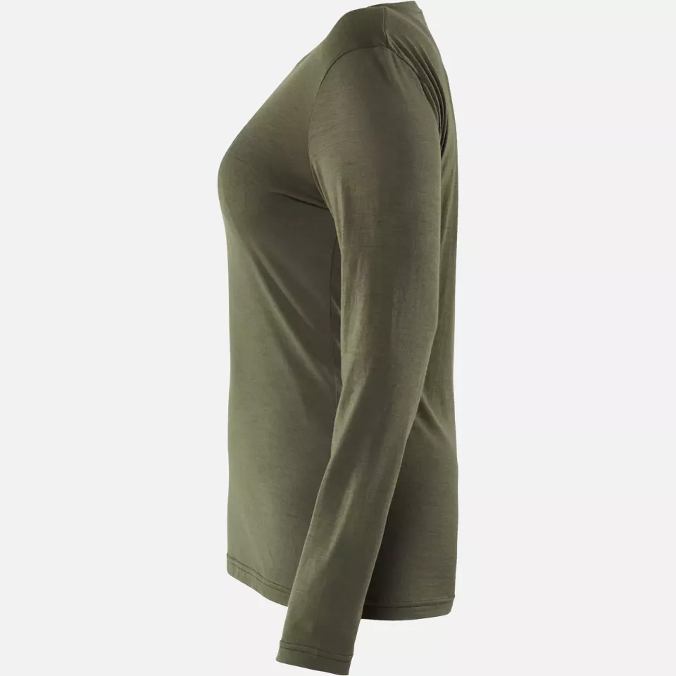 Blaklader 353917434209, Damen Merinowolle Langarm-T-Shirt, Waldgrün, image 3, gallery thumbnail
