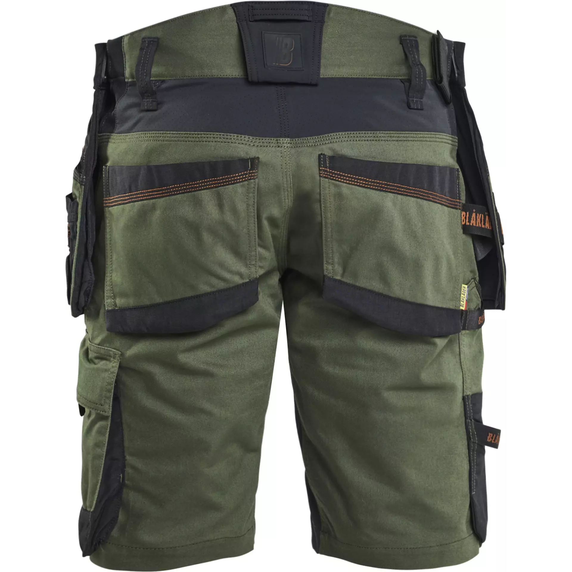 Blaklader 197211494240, STRIKER Stretch Craftsman Shorts, Forest Green/Rust, image 4
