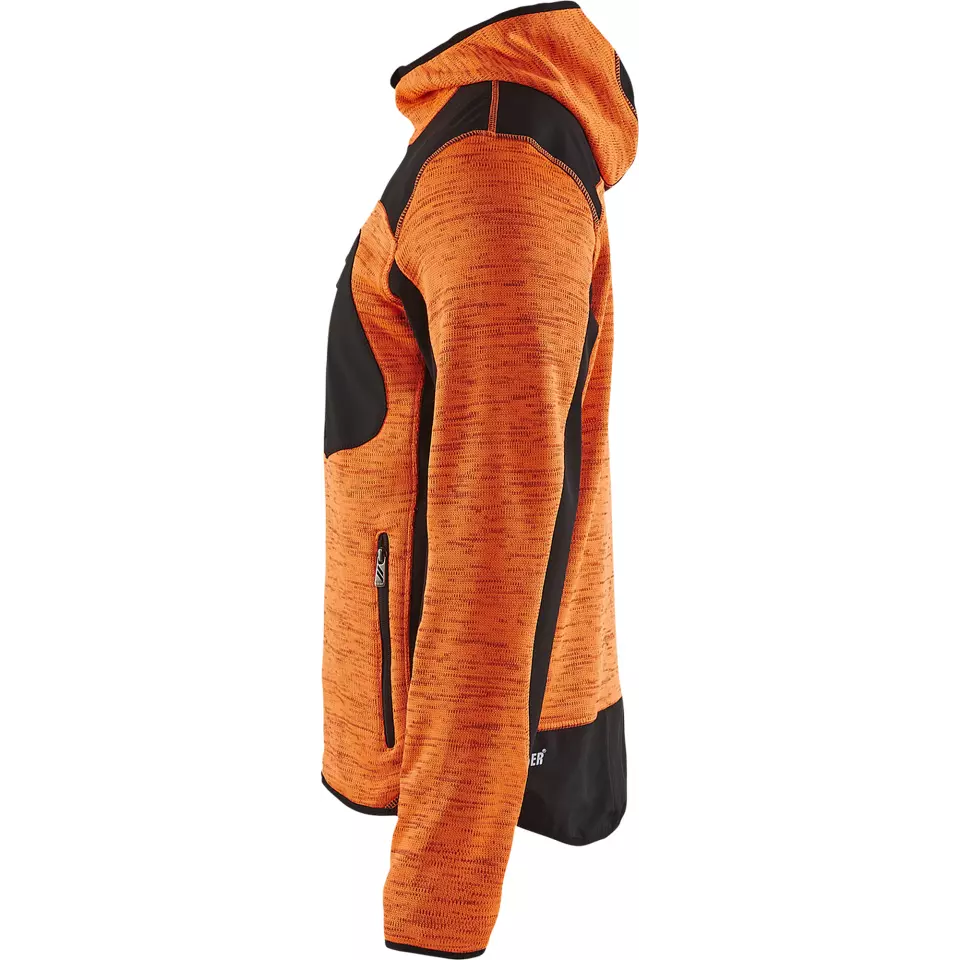 Blaklader 493021175399, Softshell Knitted Jacket, Orange/Black, image 3, gallery thumbnail