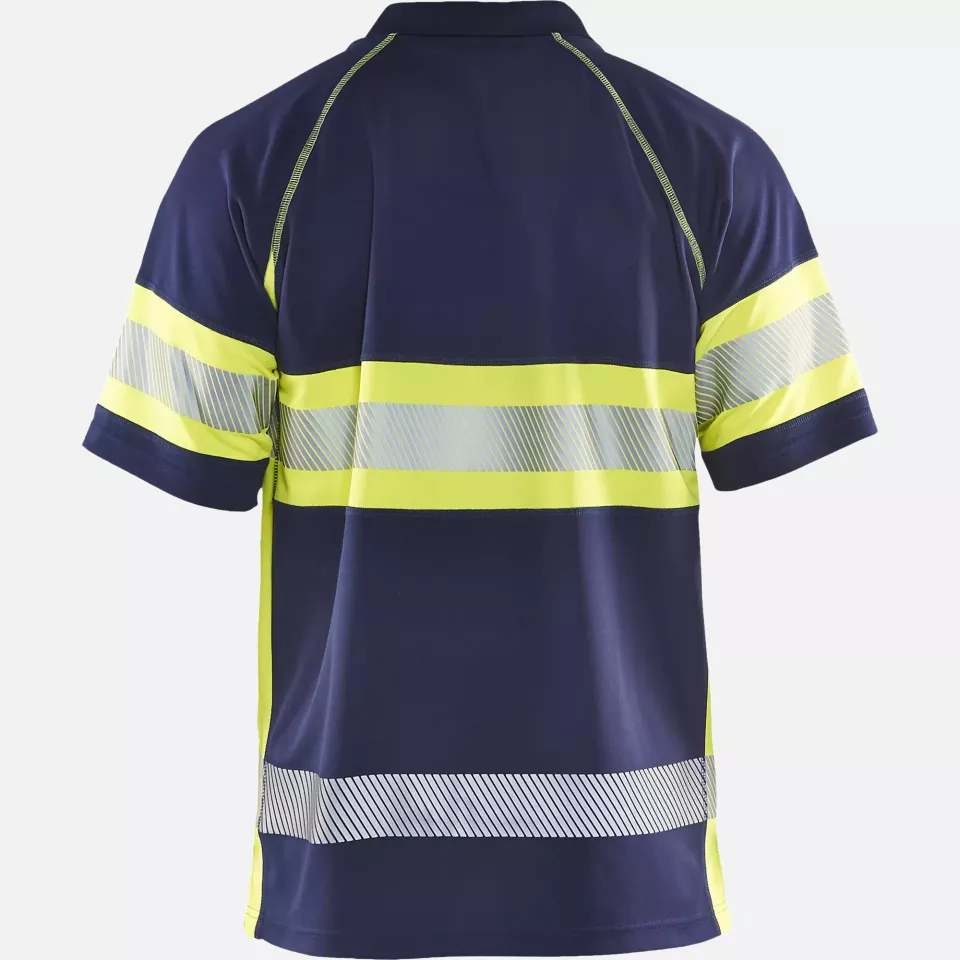 Blaklader 333810518933, High Vis UV Protection Polo Shirt, Navy Blue/ Yellow, image 4, gallery thumbnail
