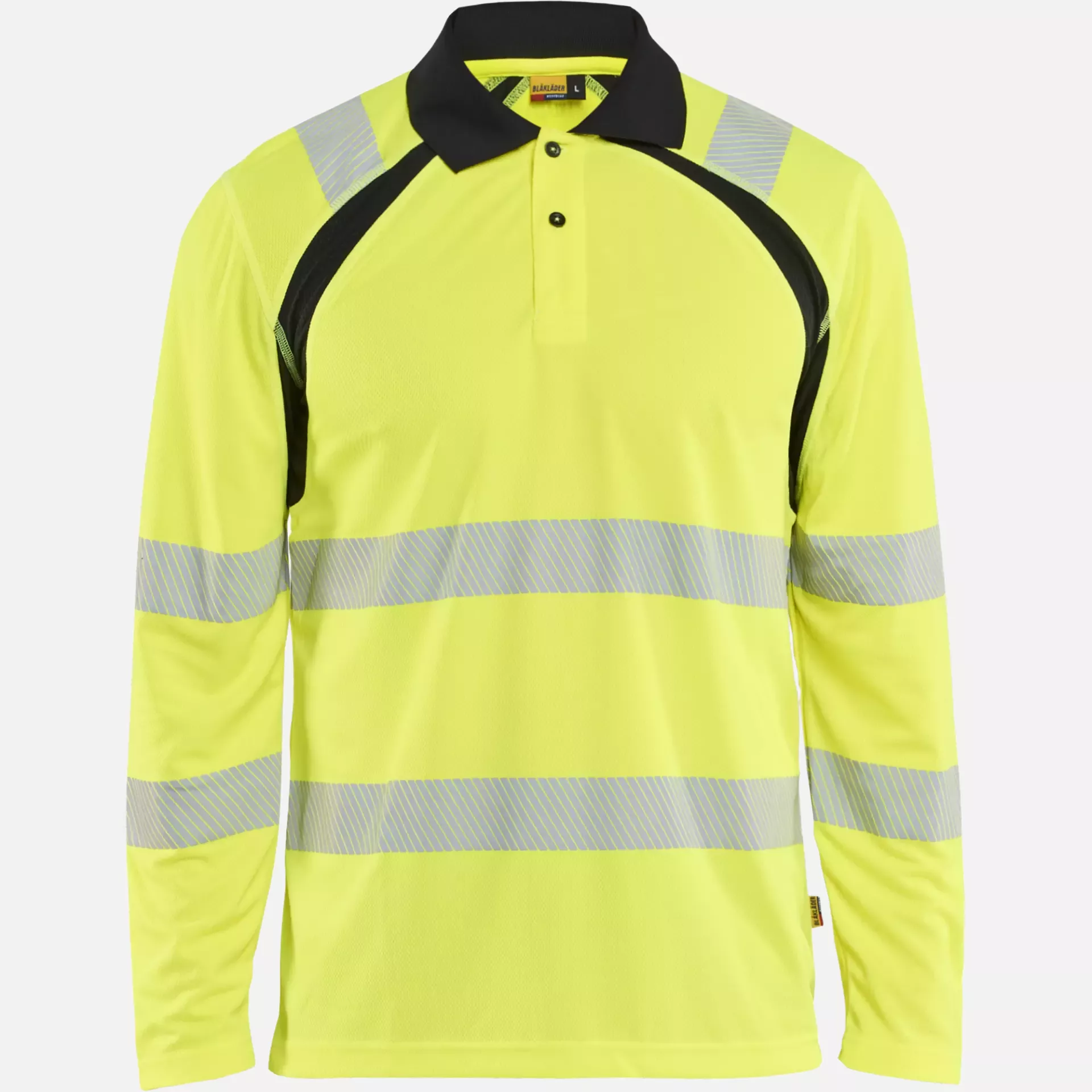 Blaklader 359810133399, High Vis UV Protection Long Sleeve Polo Shirt, Yellow/Black, image 1