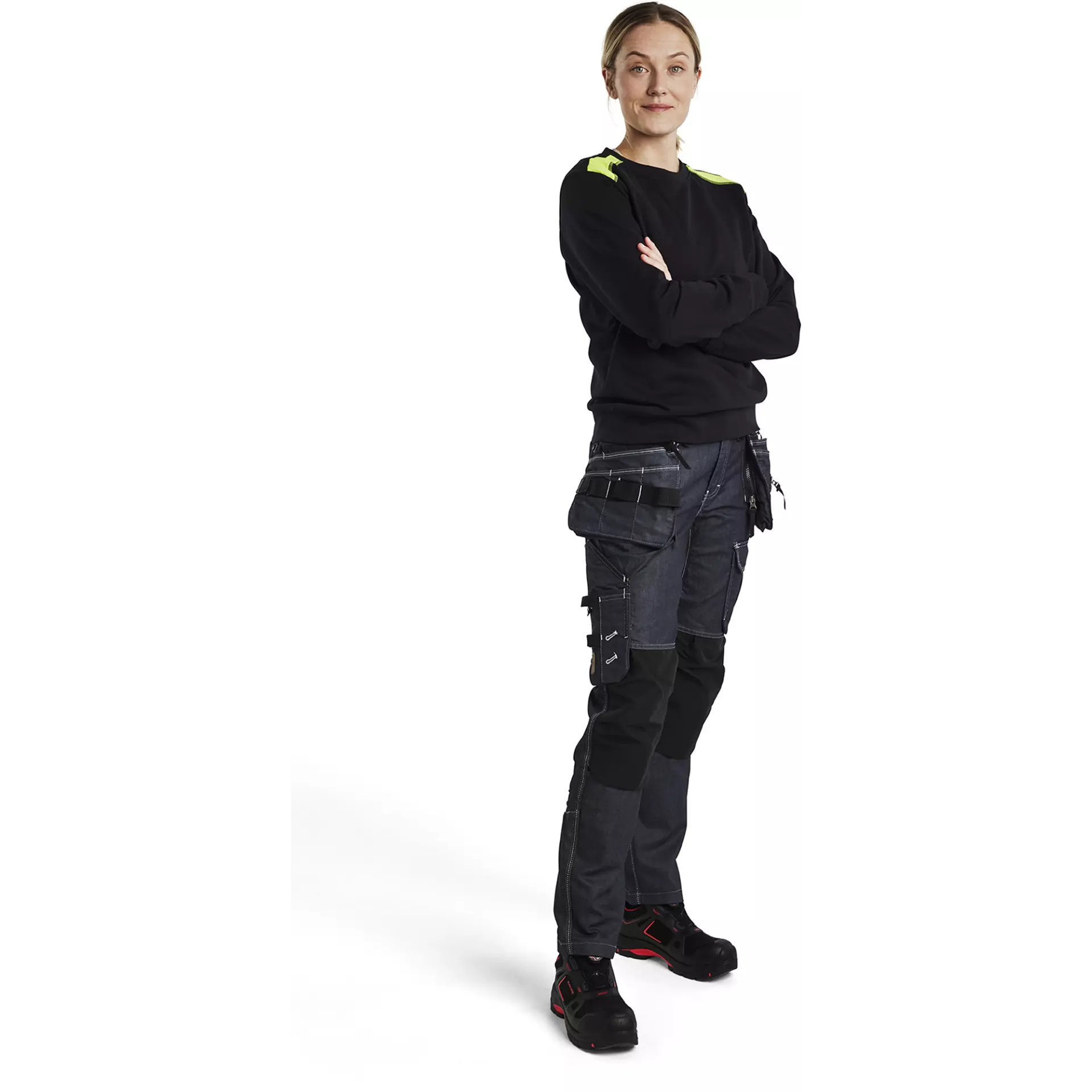 Blåkläder 340811589933, Women's Sweatshirt, Black/Yellow, image 5