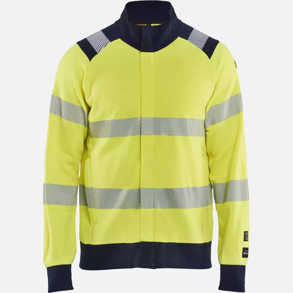 Blaklader 346117623389, Multinorm Sweatshirt with Zip, Yellow/Navy, image 1, gallery thumbnail