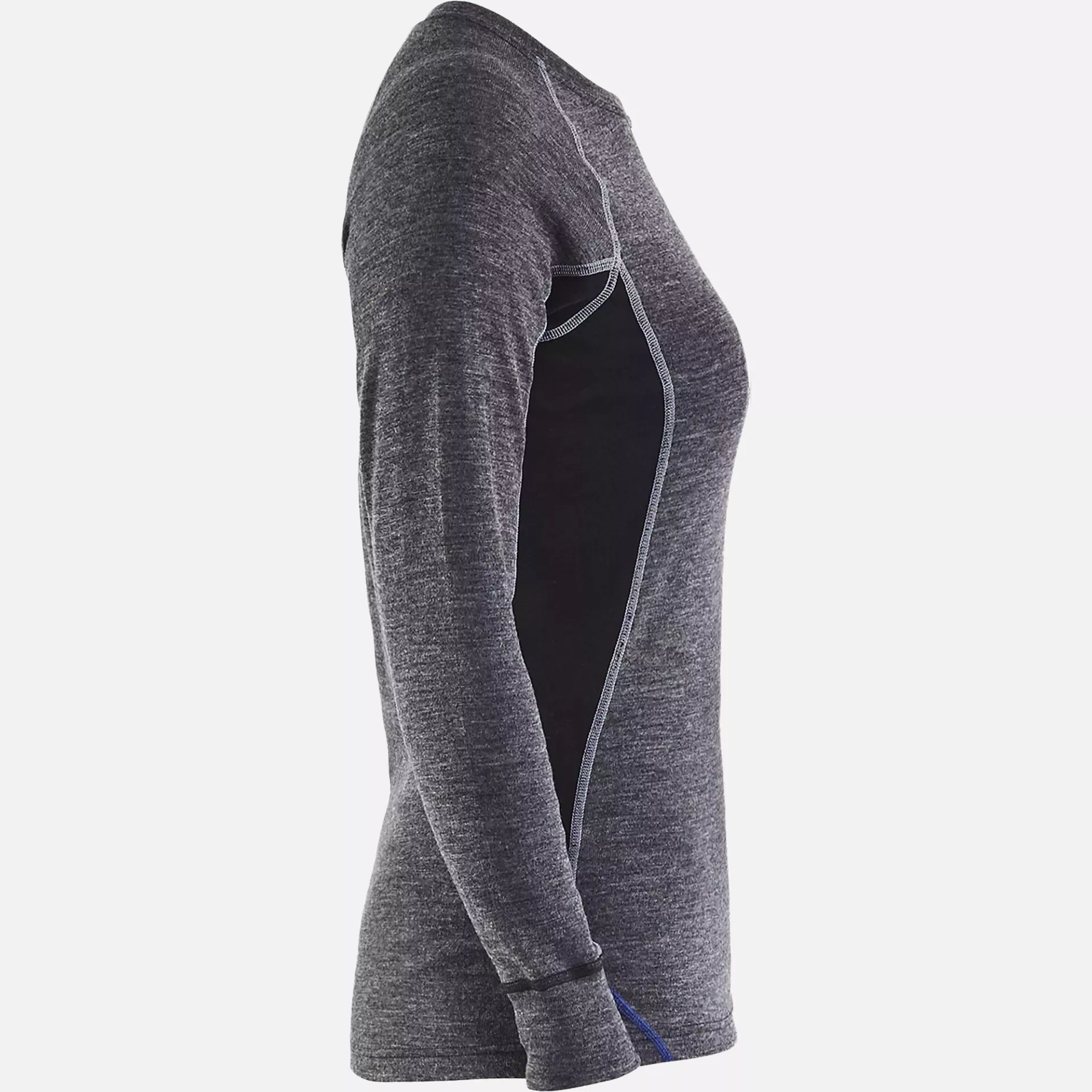 Blaklader 720017329699, Women's Merino Wool Warm Undershirt, Medium Grey/Black, image 2