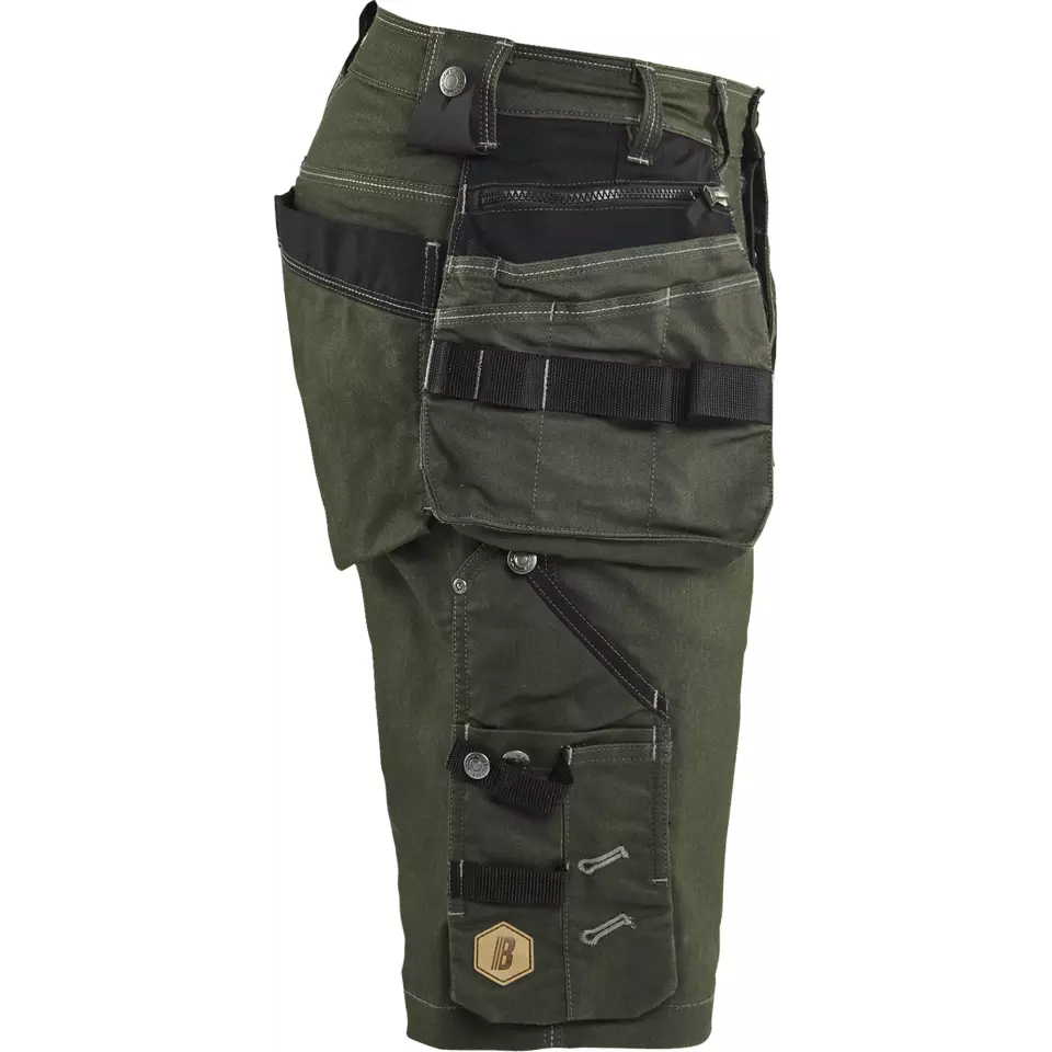 Blaklader 199211414298, X1900 Stretch Craftsman Shorts, Forest Green/Black, image 2, gallery thumbnail