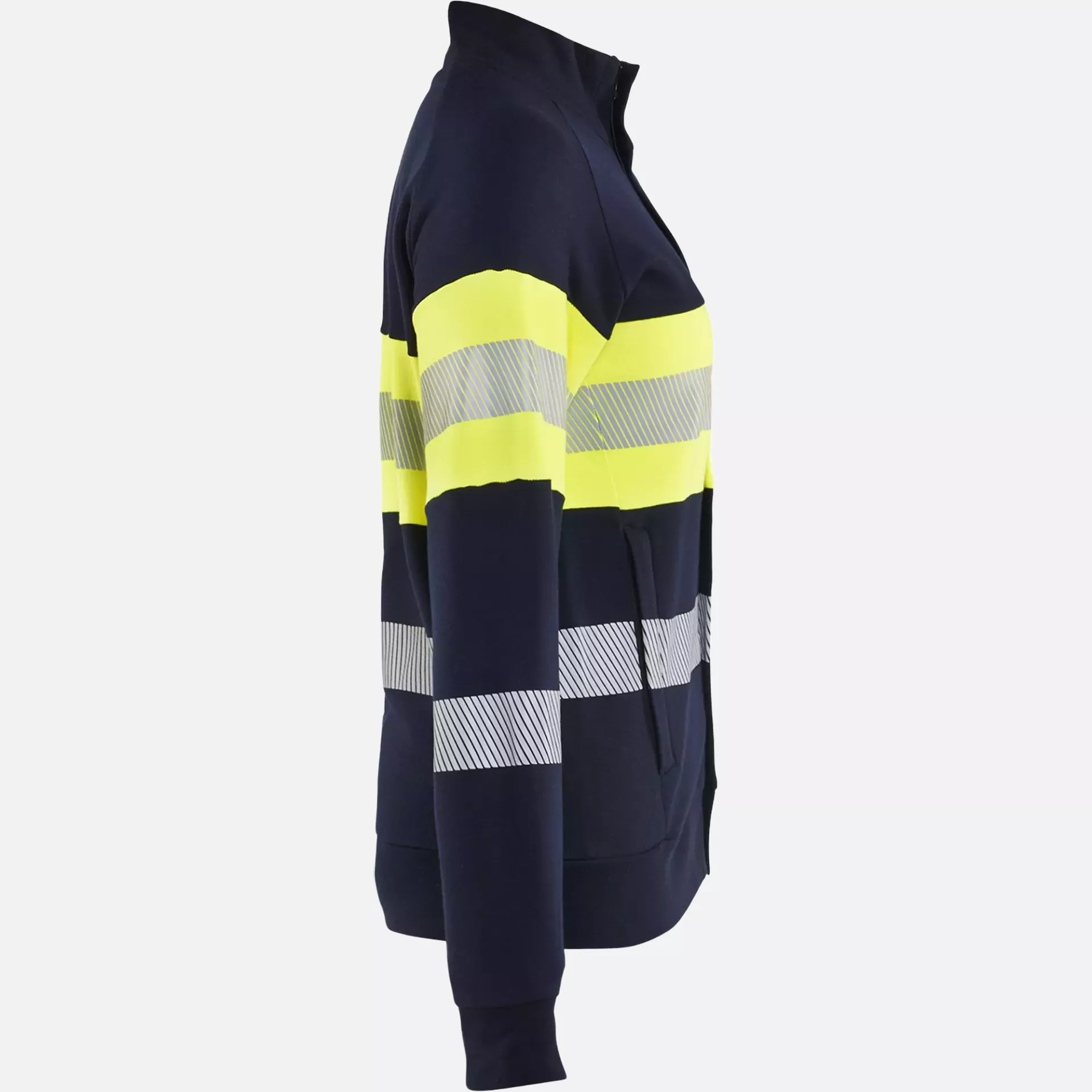 Blaklader 347217628933, Ladies Multinorm High Vis Sweatshirt with Zipper, Navy/Yellow, image 2