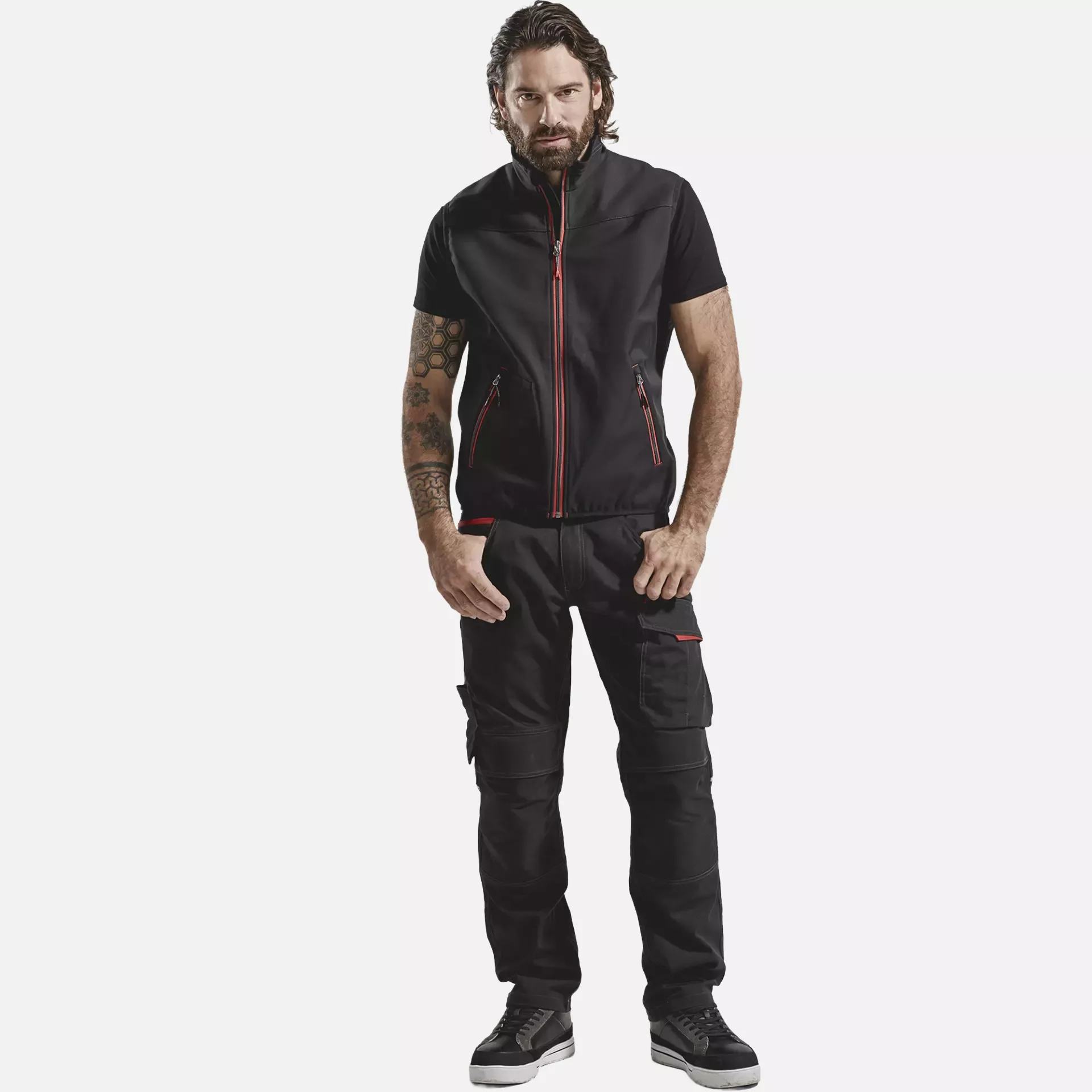 Blaklader 385025169956, Softshell Vest, Black/Red, image 3