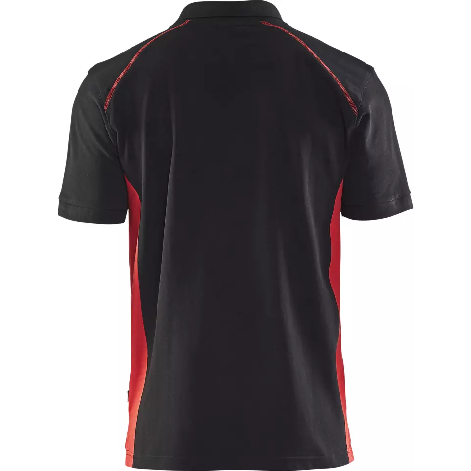Blaklader 332410509956, Polo Shirt, Black/Red, image 4, gallery thumbnail