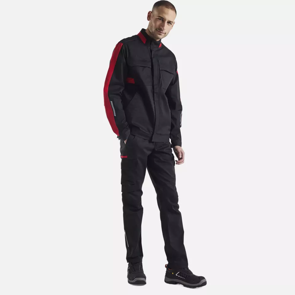Blaklader 444418329956, Industrie Stretch Jacke, Schwarz/Rot, image 5, gallery thumbnail