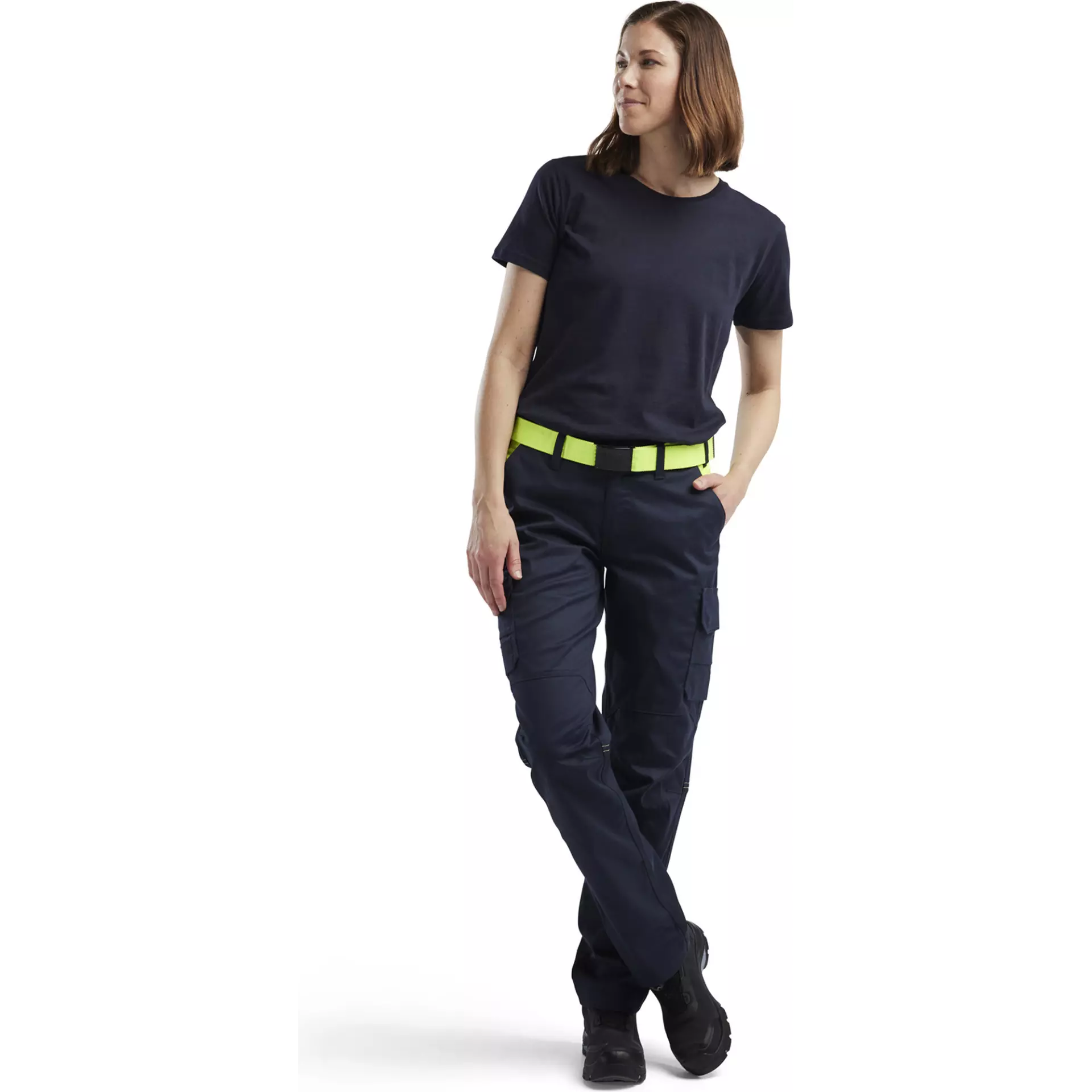 Blaklader 714418328633, Damen Stretch Industrie Arbeitshose, Dunkel Marineblau/Gelb, image 6