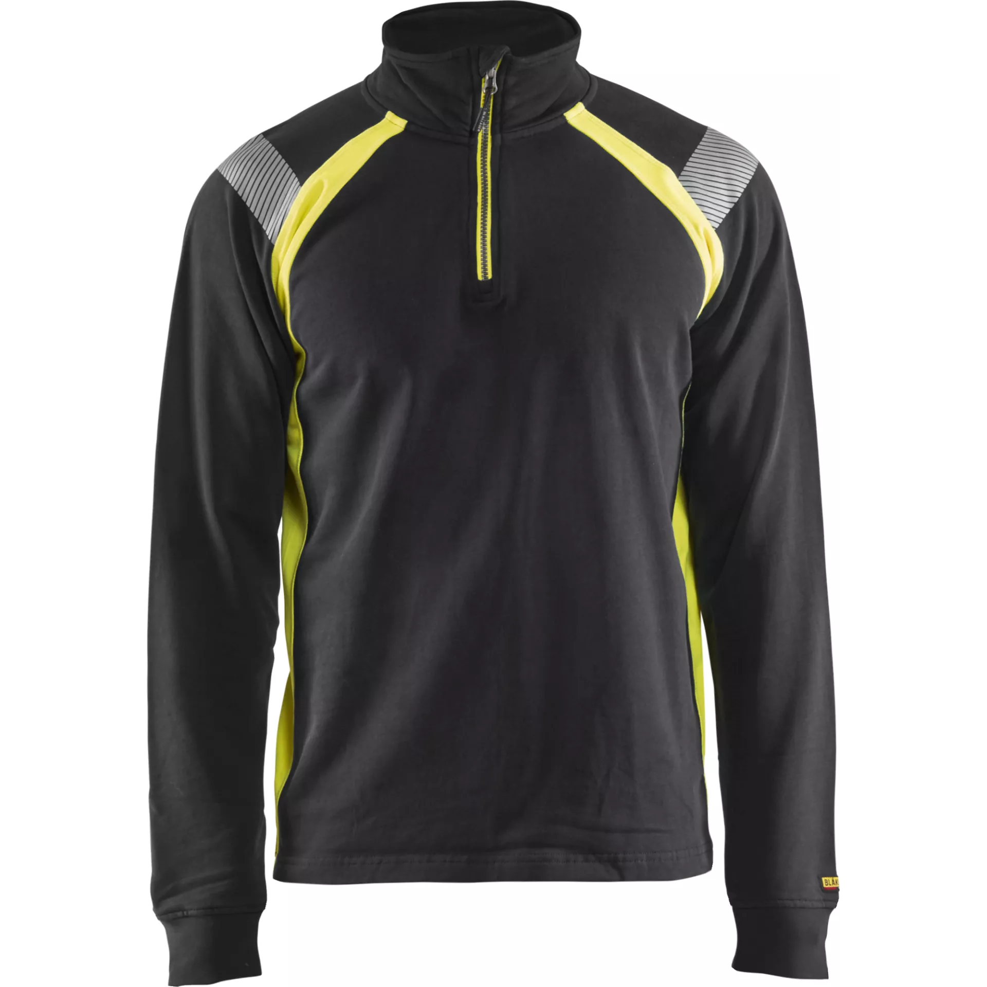 Blaklader 343211589933, Half-Zip Sweatshirt, Black/Yellow