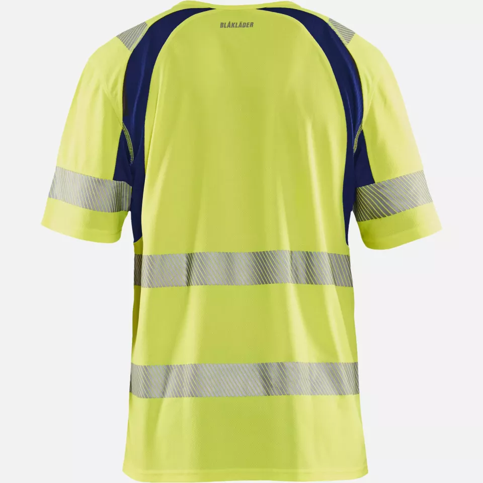 Blaklader 339710133389, High Vis UV Protection T-Shirt, Yellow/Navy Blue, image 4, gallery thumbnail