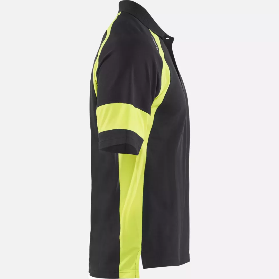 Blaklader 352810509933, High Vis Polo Shirt, Black/Yellow, image 2, gallery thumbnail
