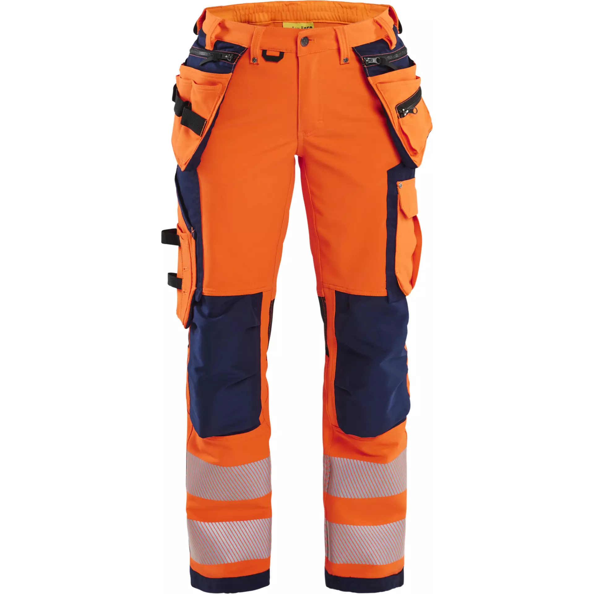 Blaklader 719716425389, High Vis Ladies 4-Way Stretch Work Trousers, Orange/Navy