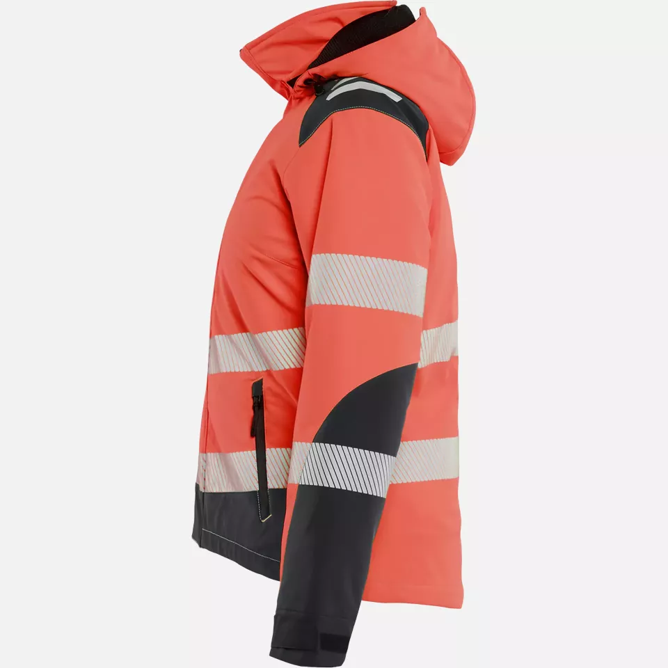 Blaklader 440125135599, High Vis Ladies Lined Lightweight Softshell Winter Jacket, Red/Black, image 3, gallery thumbnail