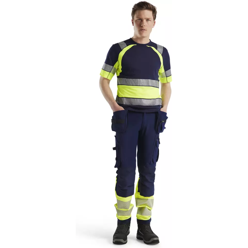 Blåkläder 342110308833, High Vis T-Shirt, Navy/Yellow, image 5, gallery thumbnail