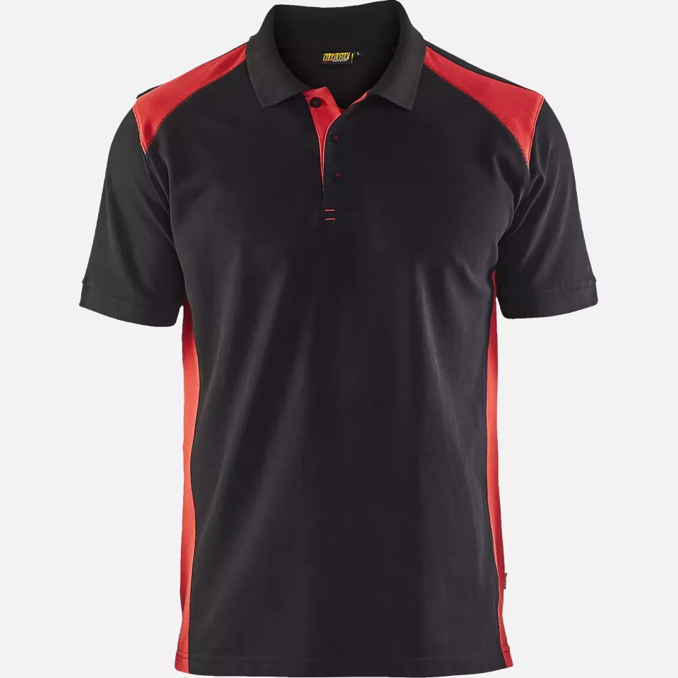 Blaklader 332410509956, Polo Shirt, Black/Red, image 1, gallery thumbnail