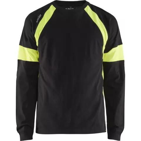 Blaklader Long Sleeve Shirt, Black/Yellow