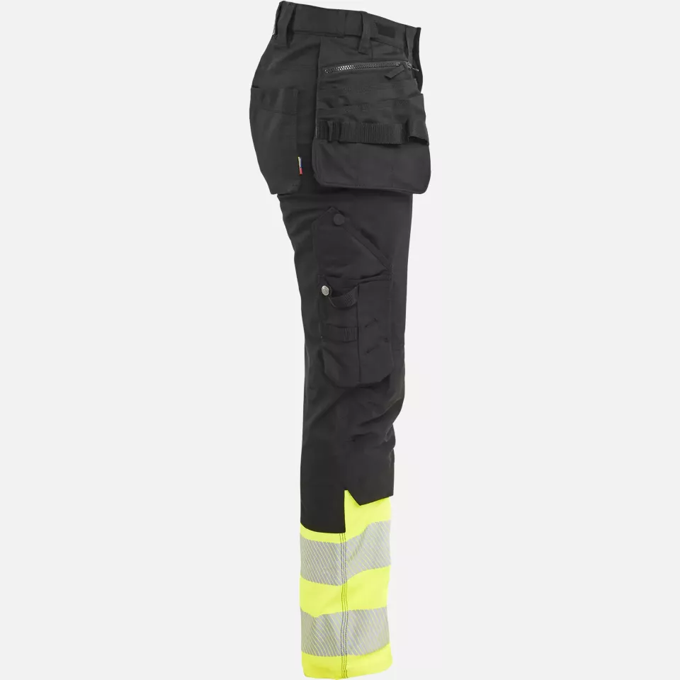 Blaklader 703011499933, High Vis Ladies Stretch Trousers, Black/Yellow, image 2, gallery thumbnail