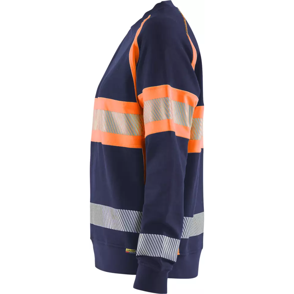 Blåkläder 340911588953, High Vis Women's Sweatshirt, Navy Blue/Orange, image 3, gallery thumbnail