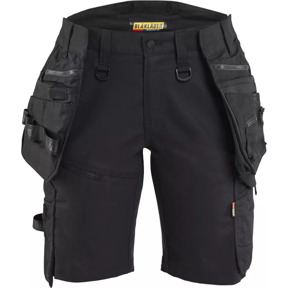 Blåkläder 717511499999, STRIKER Women's Stretch Trade Shorts, Black/Black, image 1, gallery thumbnail