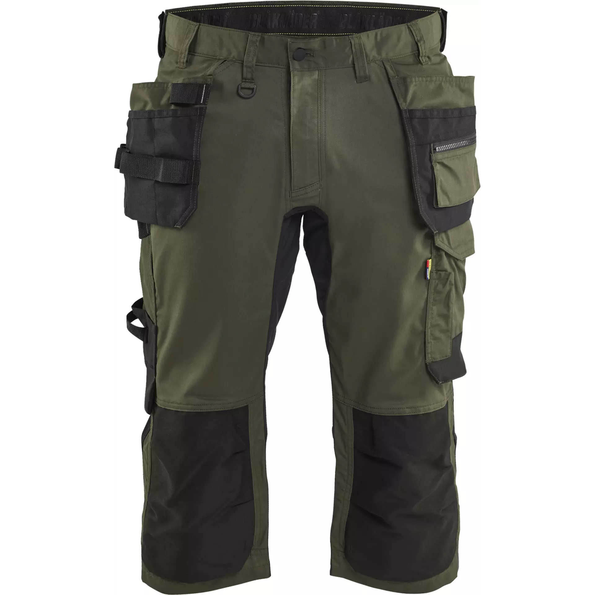 Blaklader 175418324298, Stretch Craftsman Pirate Shorts, Forest Green/Black