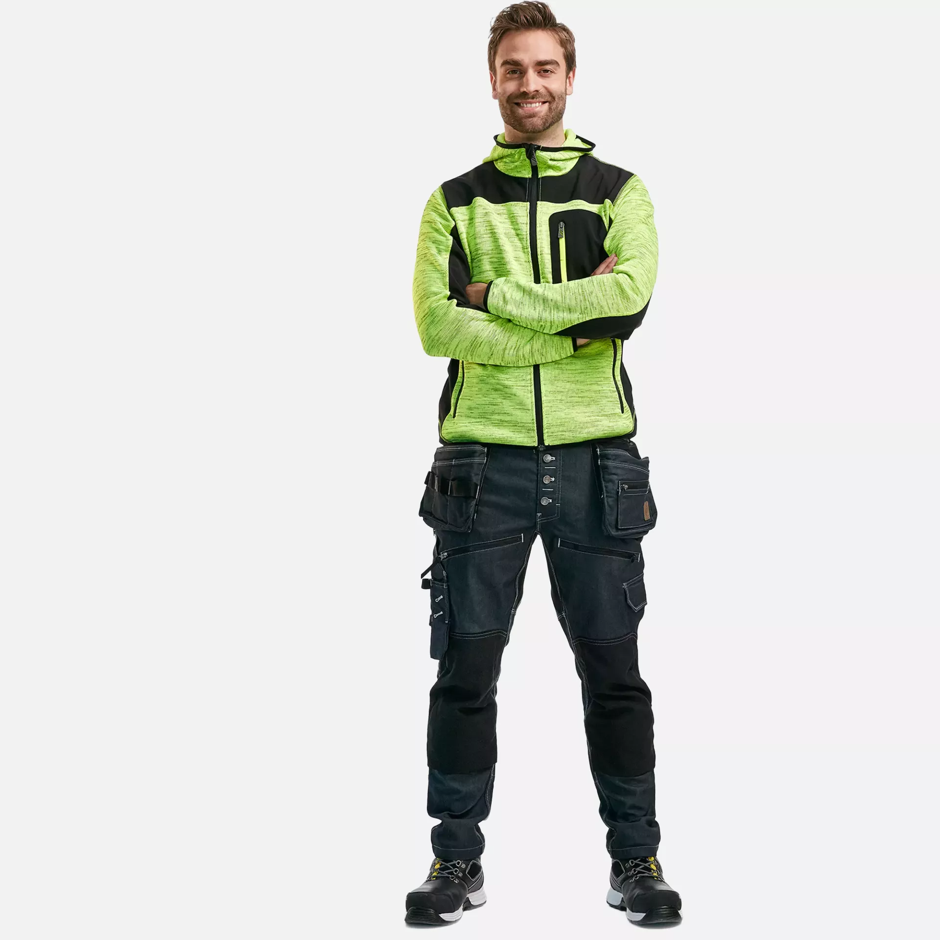 Blaklader 493021173399, Knitted Softshell Jacket, Yellow/Black, image 5