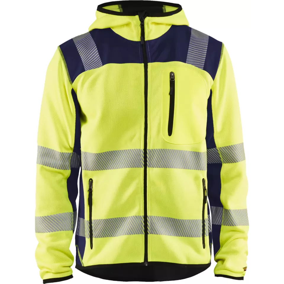 Blaklader 492321203389, High Vis Knitted Jacket, Yellow/Navy Blue, image 1, gallery thumbnail
