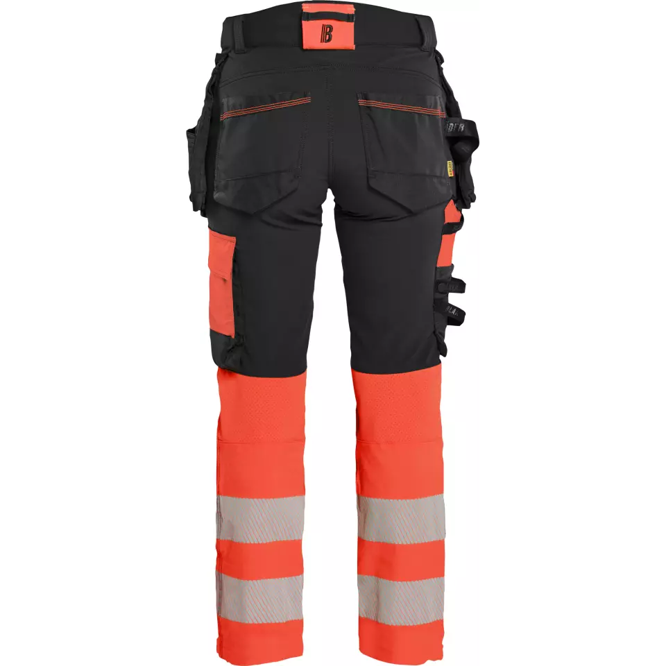 Blaklader 702516489955, High Vis Women's 4-Way Stretch Trousers, Black/High Vis Red, image 4, gallery thumbnail