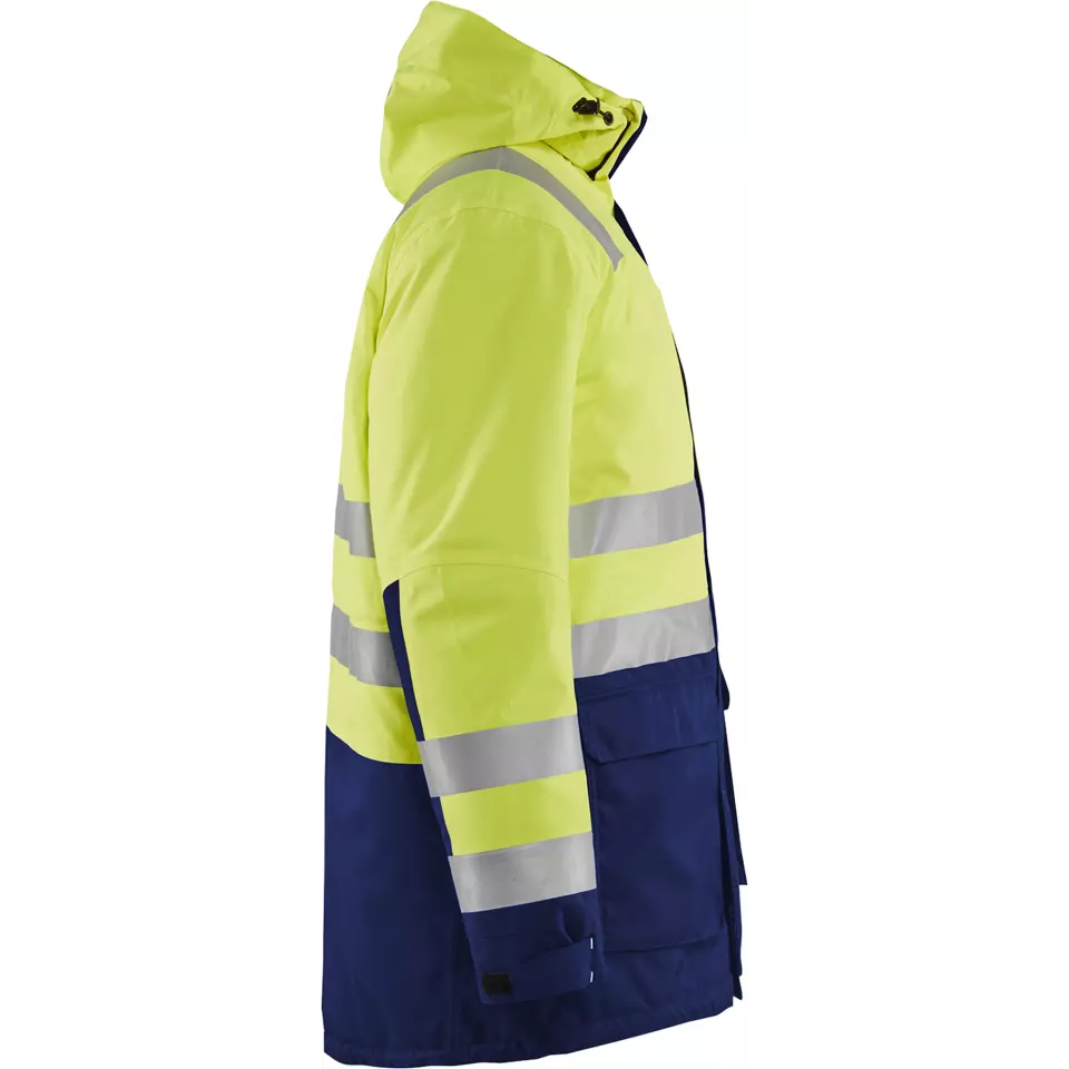 Blaklader 449519873389, High Vis Winter Parka, Yellow/Navy Blue, image 2, gallery thumbnail