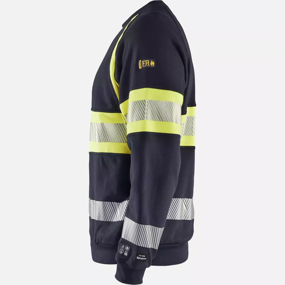 Blaklader 345917628933, Multinorm Sweatshirt, Navy Blue/ Yellow, image 3, gallery thumbnail