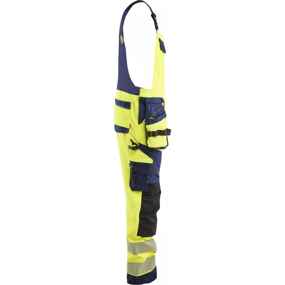 Blaklader 262616483389, High Vis 4-Way Stretch Bib and Brace, Yellow/Navy Blue, image 2, gallery thumbnail